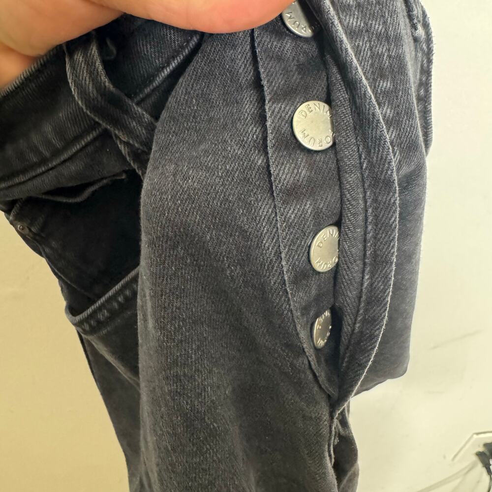 Denim Forum The Yoko High Rise Slim‎ Crop Black Jeans Size 27 Button Fly - Picture 8 of 14
